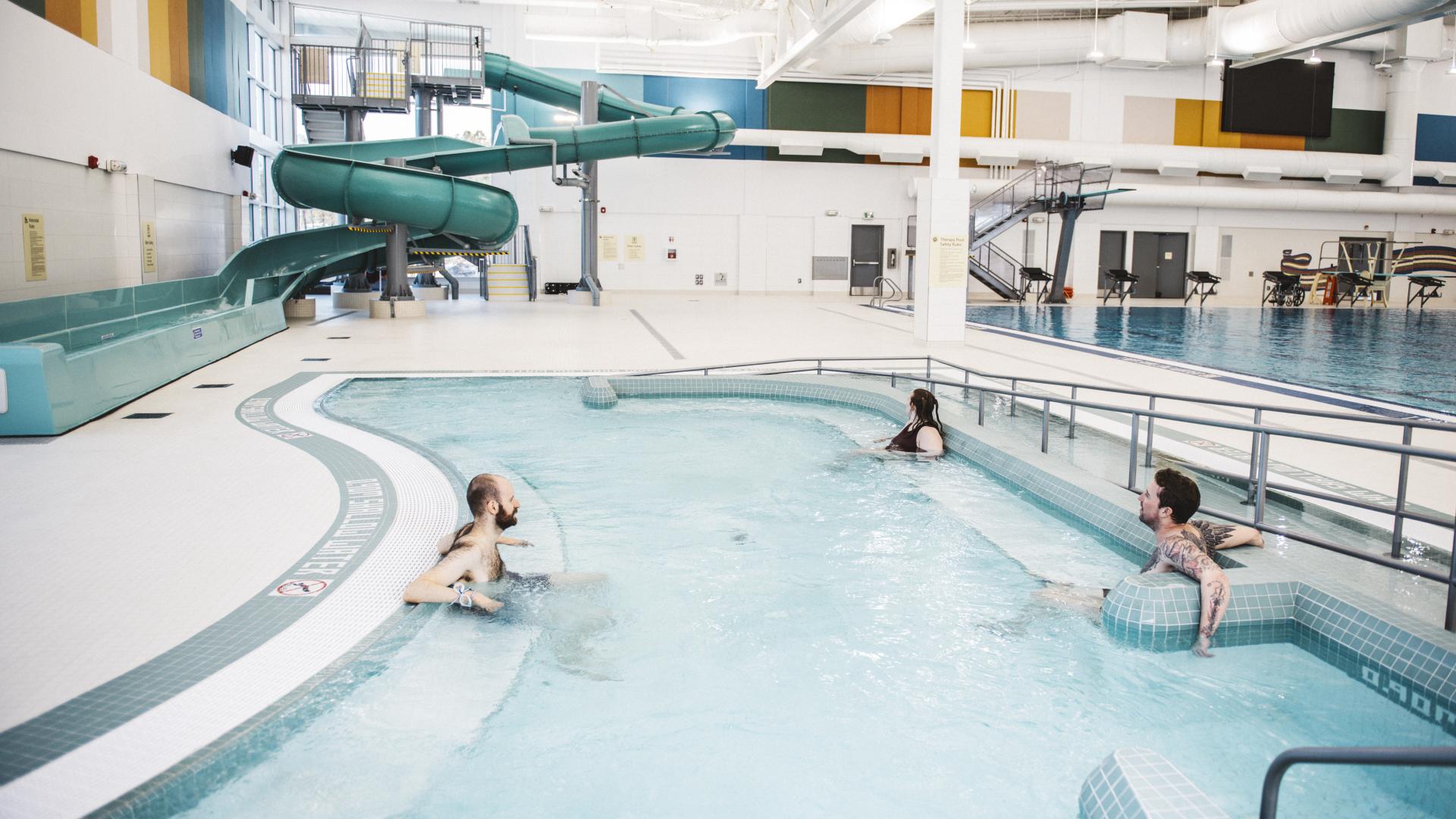 Aquatic Centre, slide and pool (includes people)